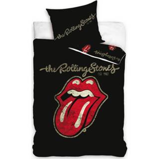 👉 Dekbedovertrek katoen Rolling Stones Logo - Eenpersoons 140 X 200 Cm 5902022943936
