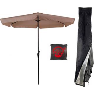 👉 Parasol ecru beige Gemini - 3m Stokparasol Met Redlabel Parasolhoes. 8720195851677