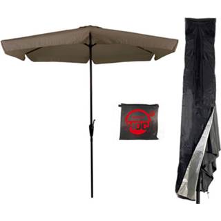 👉 Parasol Gemini - Taupe 3m Stokparasol Met Redlabel Parasolhoes. 8720195851660