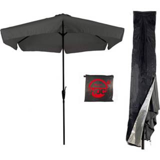 👉 Parasol grijs grijze Gemini - 3m Stokparasol Met Redlabel Parasolhoes. 8720195851653