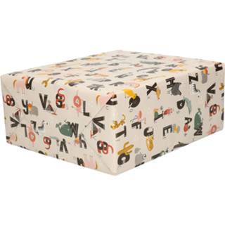 👉 Inpakpapier grijs groen 3x Rollen Inpakpapier/cadeaupapier Alfabet Thema Grijs/groen 300 X 70 Cm - Cadeaupapier 8720576253632