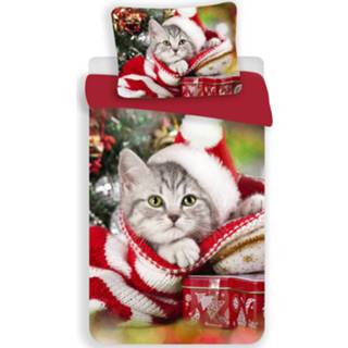 👉 Dekbedovertrek polyester Animal Pictures Kerst Kitten - Eenpersoons 140 X 200 Cm 8592753026083
