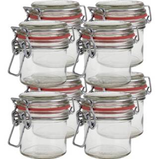 👉 Weckpot 8x Mini Weckpotten/inmaakpotten 100 Ml Met Beugelsluiting - Weckpotten 8720147606416