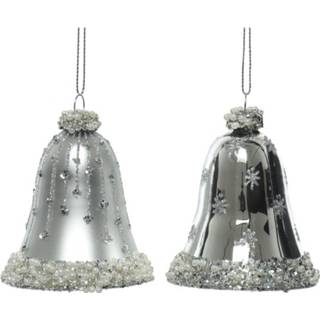 👉 Klok zilver Decoris Kersthangerset Klokje Set A 2 Stuks Zilv 8720194616772