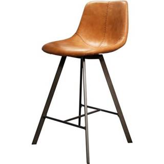 👉 Barkruk kunstleer Dimehouse Industriële Benjie 66 Cm - Cognac 8720239802337