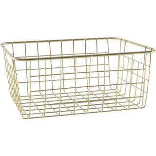 👉 Opbergmand Opbergmandje Goud 28 X 22 Cm 8712442747420