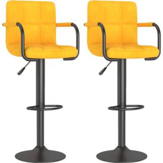 👉 Barkruk mosterdgeel fluweel Vidaxl Barkrukken 2 St 8720286530467