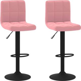 👉 Barkruk roze fluweel Vidaxl Barkrukken 2 St 8720286526903
