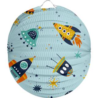 👉 Lampion blauw papier Folat Space Junior 22 Cm 8714572505574