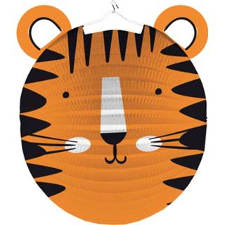 👉 Lampion oranje zwart papier Amscan Tijger Junior 25 Cm Oranje/zwart 194099055505