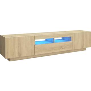 👉 Vidaxl Tv-meubel Met Led-verlichting 180x35x40 Cm Sonoma Eikenkleurig 8720286640883