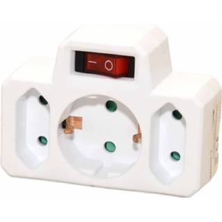 👉 Schakelaar 1x Stopcontactadapters/stopcontactsplitters/verdeelstekkers 3 Voudig Met - Stekkerblokken 8720276597227