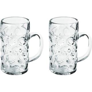 👉 Bierpul kunststof 2x Bierpullen/bierglazen 1.3 Liter/130 Cl/1300 Ml Van Onbreekbaar - Bierglazen 8720276602891