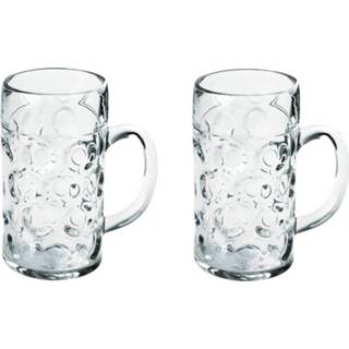 👉 Bierpul kunststof 2x Bierpullen/bierglazen Halve Liter/50 Cl/500 Ml Van Onbreekbaar - Bierglazen 8720276375009