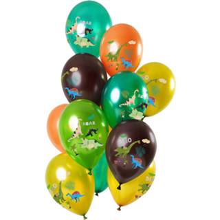 👉 Ballon Folat Ballonnen Dino's Metallic Junior 30 Cm Latex 12 Stuks 8714572688703