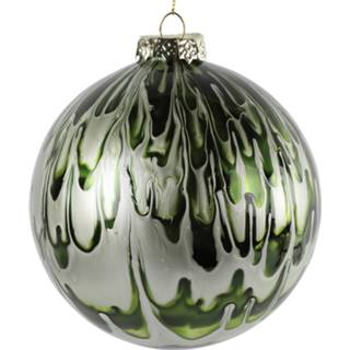 👉 Kerstbal groen glas Countryfield Laney 12 Cm 8718317845970