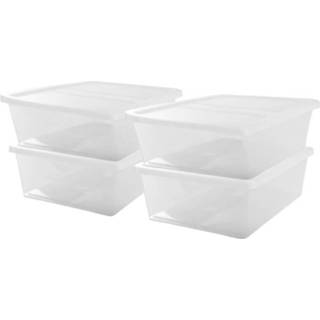 👉 Opbergdoos transparant Iris Ohyama Set Van 4 Opbergdozen Met Deksel Ncb-28 - 4x 28 L L54 X B39,5 H17 Cm 8716382205446
