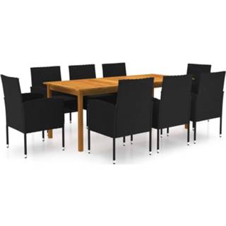 👉 Tuinset zwart Vidaxl 9-delige 8720286339596