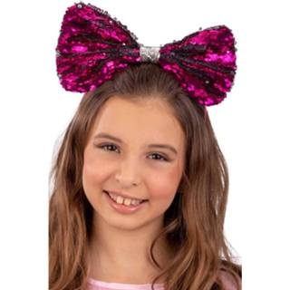 👉 Haarband magenta zilver Carnival Toys Bow Pailletten Fuchsia/zilver One-size 8004761004101