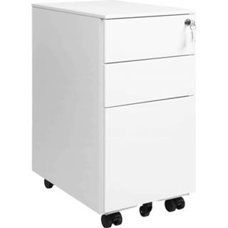 👉 Archiefkast wit Nancy's Norton - Op Wieltjes Opbergkast Kast Met Slot 6019917121108