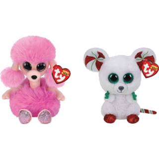 👉 Knuffel Ty - Beanie Boo's Camilla Poodle & Christmas Mouse 8720679616471