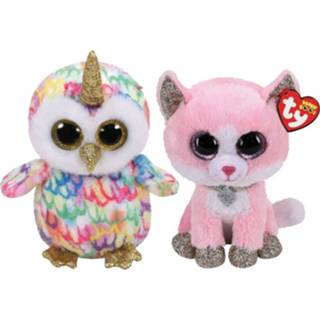 👉 Knuffel roze Ty - Beanie Boo's Enchanted Owl & Fiona Pink Cat 8720679611674