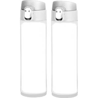 👉 Thermosfles RVS 2x Stuks Thermosflessen / Isoleerflessen Voor Onderweg 450 Ml Melkwit - 8720576566626