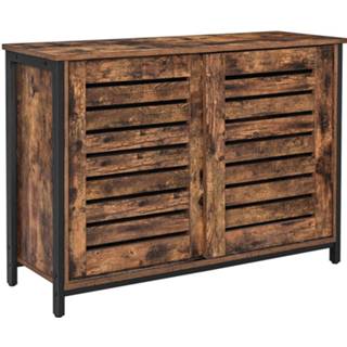 👉 Opbergkast x Nancy's Bristol - Commode Kasten Industriële Kast Dressoir Met 2 Planken En Deuren 100 35 6013815196114