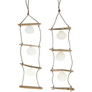 👉 Touwladder Naturel Collections Capiz Met Schelpen 21x75cm 8720006481352