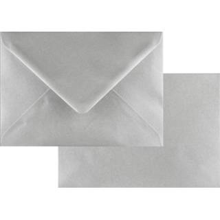 👉 Wenskaart zilver Benza Enveloppen - Langwerpig 16,2 X 11,4 Cm = C6 Metallic 25 Stuks 8718998050533