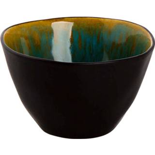 👉 Schaal turkoois zwart porselein Palmer Lotus 8 Cm 12 Cl Turquoise Stoneware 1 Stuk(s) 8717522227007