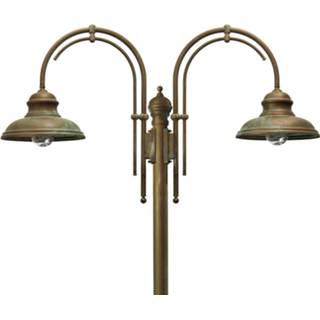 👉 Oudmessing messing a++ Mastlamp Luca, 2-lamps met dubbele boog