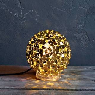 👉 Tafellamp goudkleurige goud Ortenzia met bloemdecoratie