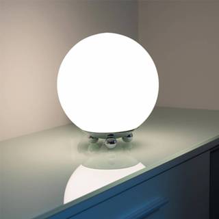 👉 Tafellamp chroom wit in Art Deco-stijl uit Frankrijk,