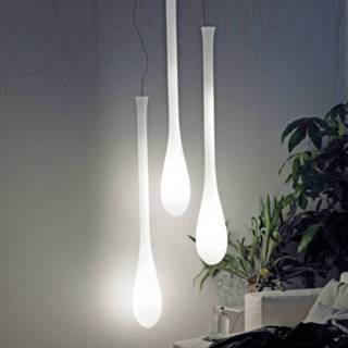 👉 Hang lamp glas wit f a++ Paolo Crepax Hanglamp Lacrima van glas, Ø 25 cm,