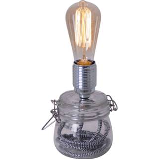 👉 Tafel lamp metaal transparant a++ Tafellamp Max met glazen voet