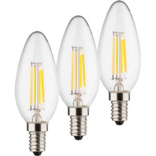 👉 Kaars lamp warmwit a++ LED kaarslamp E14 4W 2.700K filament 3 per set