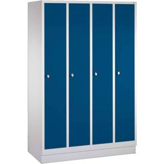 👉 Unisize C+P Garderobekast/locker, Gentiaanblauw (RAL 5010), 180x119x50 cm/ 4 vakken