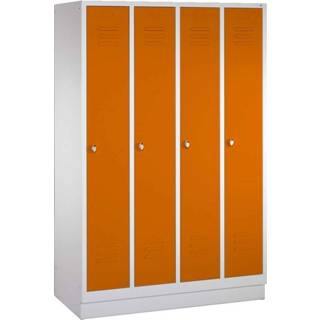 👉 Geel oranje unisize C+P Garderobekast/locker, Geel-oranje (RAL 2000), 180x119x50 cm/ 4 vakken