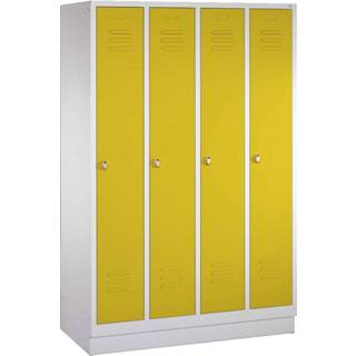 👉 Geel unisize C+P Garderobekast/locker, Fel (RDS 080 80 60), 180x119x50 cm/ 4 vakken