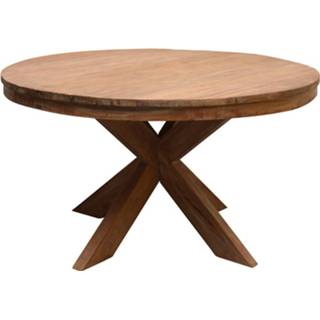 👉 Eettafel teakhout Livingfurn Eetkamertafel Beek Round Spider Leg 150 Cm 7439612464468