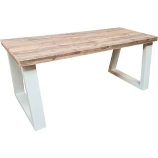 👉 Bureau wit Wood4you Vancouver Steigerhout 130lx55dx75h 9110025713371