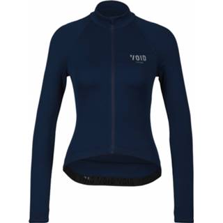 👉 Fiets shirt vrouwen XL blauw zwart VOID - Women's Merino Jersey L/S Fietsshirt maat XL, zwart/blauw 7333020090557