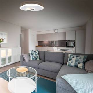 👉 Plafond lamp metaal wit a+ warmwit LED plafondlamp Aarhus, dimbaar via wandschakelaar