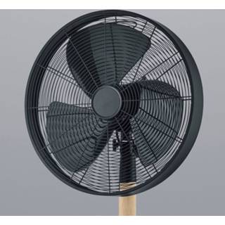 👉 Tafel ventilator metaal mat zwart Tafelventilator Viking, met houtelement