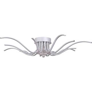 👉 Plafond lamp metaal kristal aluminium a+ warmwit LED plafondlamp Lumenos met kristallen, alu
