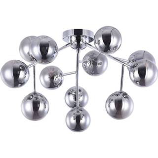 👉 Plafond lamp chroom metaal a++ Plafondlamp Dallas met 12 glasbollen,