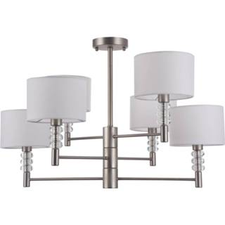 👉 Kroon luchter metaal nikkel a++ Kroonluchter Lincoln 6-lamps