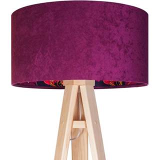 👉 Vloerlamp roze fluwelen hout a++ Savanna met binnendruk