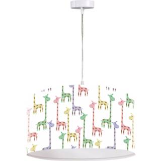 Hanglamp wit kunststof a++ Giraffe met bedrukte kap Ø 40 cm